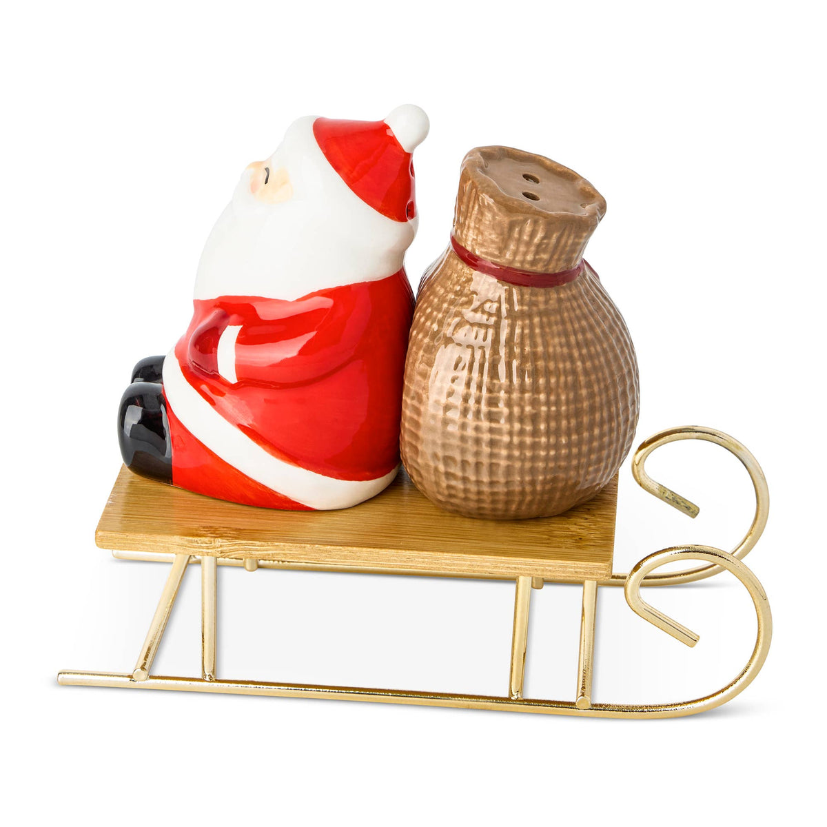 2pk Ceramic S&P Shaker Set - Santa Sleigh