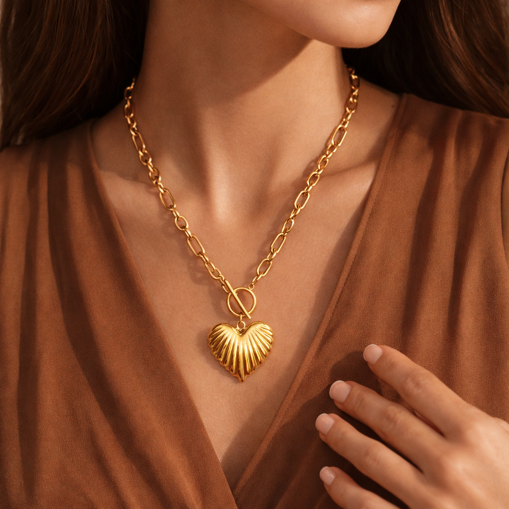 18K Gold Plated Waterproof Stainless Steel Chain Necklace - 7789: S0OX3T7789