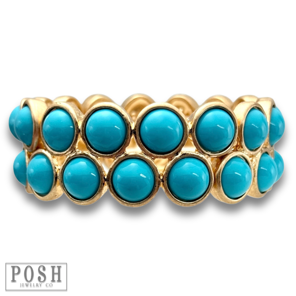 Double row bead bangle bracelet