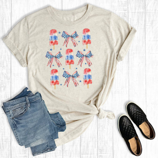 4th Of July Sweet Land Of Liberty Graphic Tee: Oat / Short Sleeve