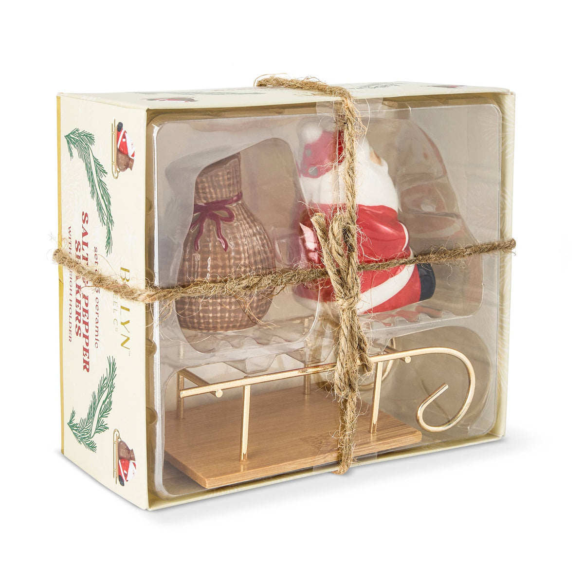 2pk Ceramic S&P Shaker Set - Santa Sleigh
