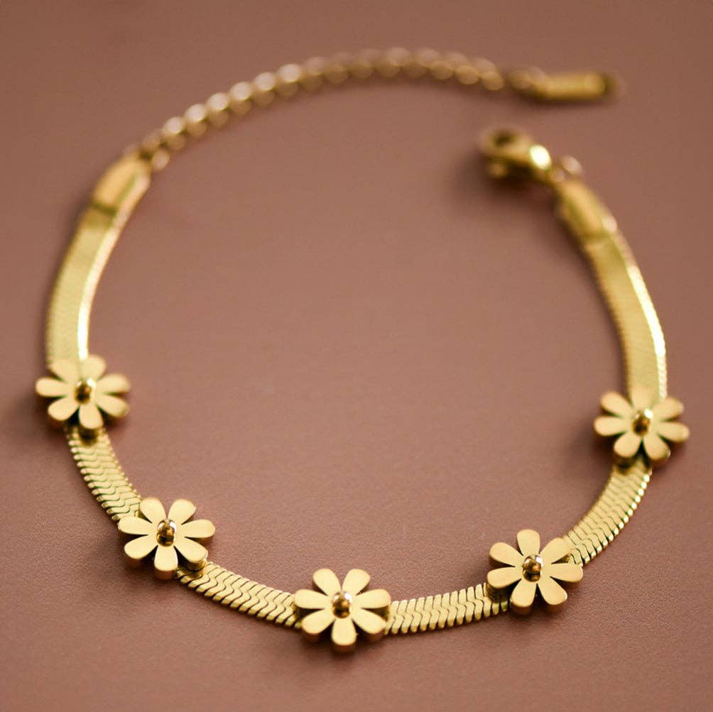 18K Gold Plated Waterproof Stainless Steel Chain Bracelet - 7436: S0OX3T7436