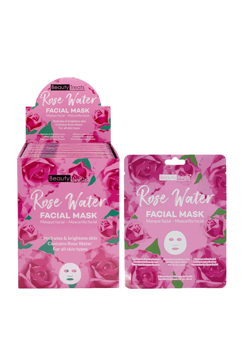 Beauty Treats 227 Rose Water Facial Mask Sheet - 24pc