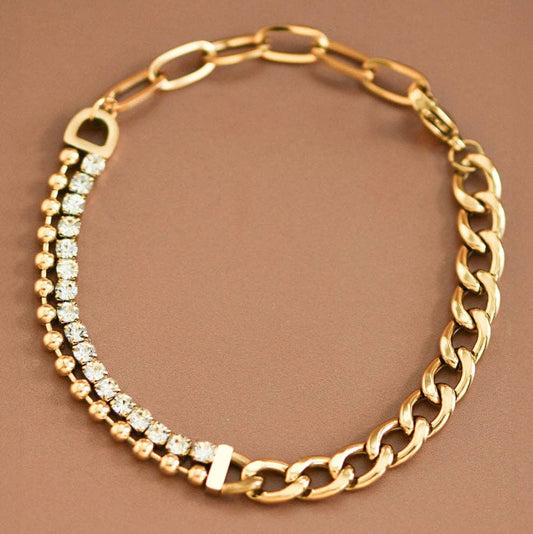 18K Gold Plated Waterproof Stainless Steel Chain Bracelet - 6875: S0OX3T6875