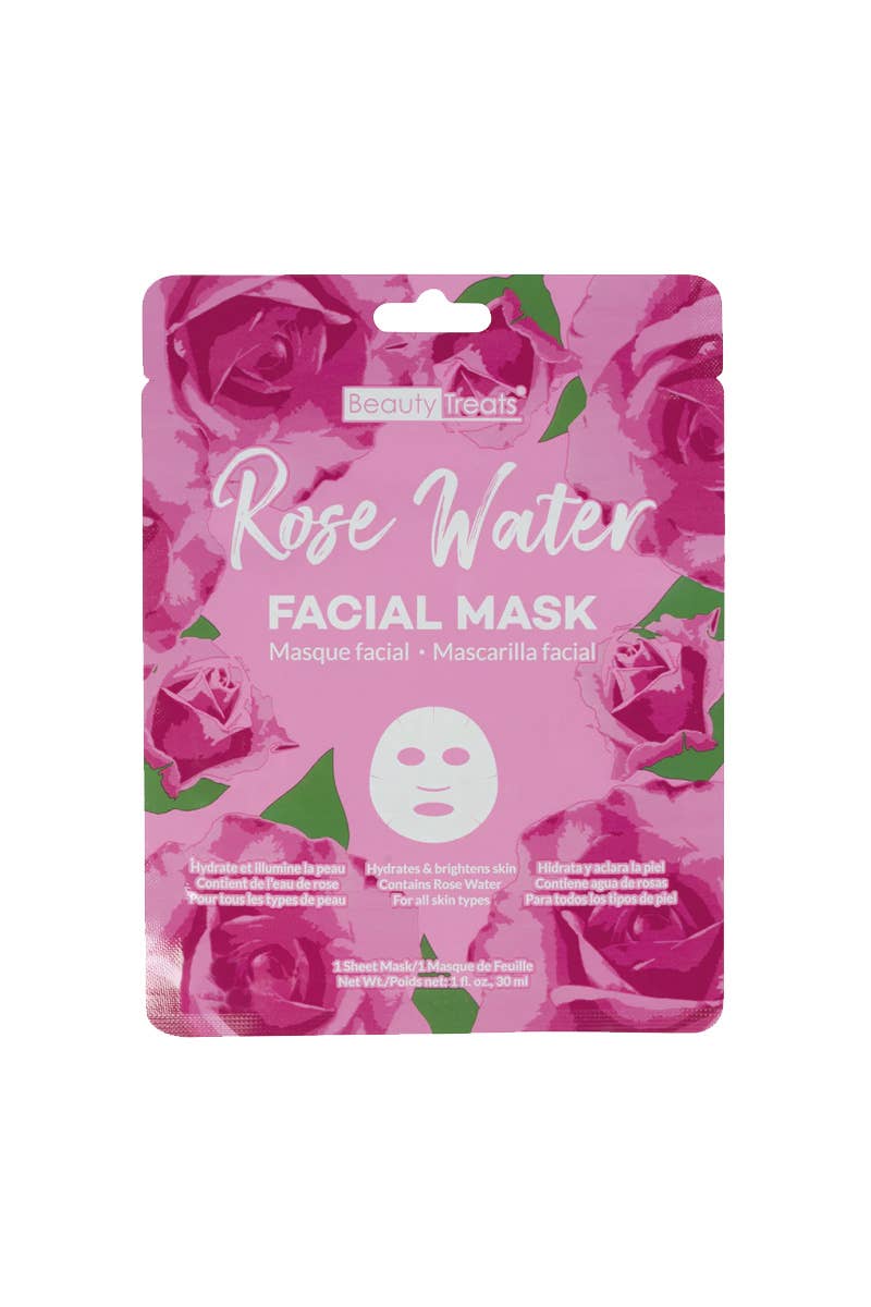 Beauty Treats 227 Rose Water Facial Mask Sheet - 24pc