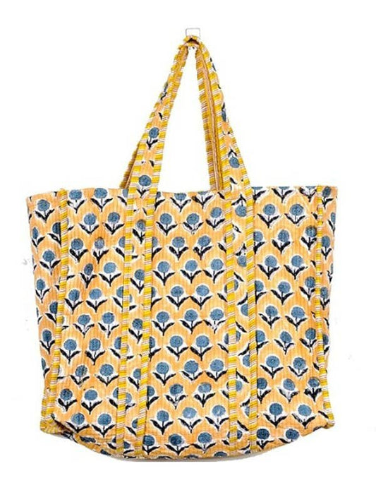 Organic Reversible Quilted Tote Bag | 40P575: Yellow