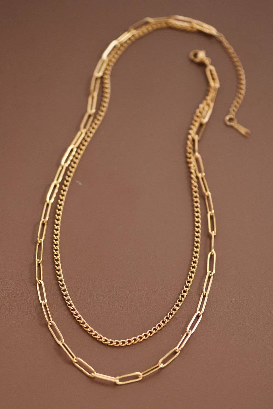 18K Gold Plated Waterproof Stainless Steel Chain Necklace - 7419: S0OX3T7419