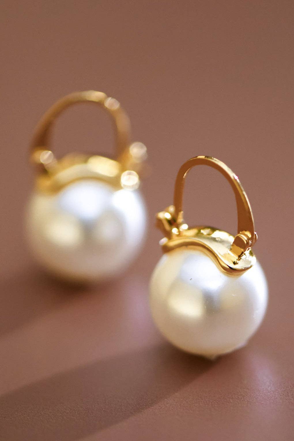 18K Gold PVD Plated Stainless Steel Pearl Drop Earrings - 8036: S0OX3T8036