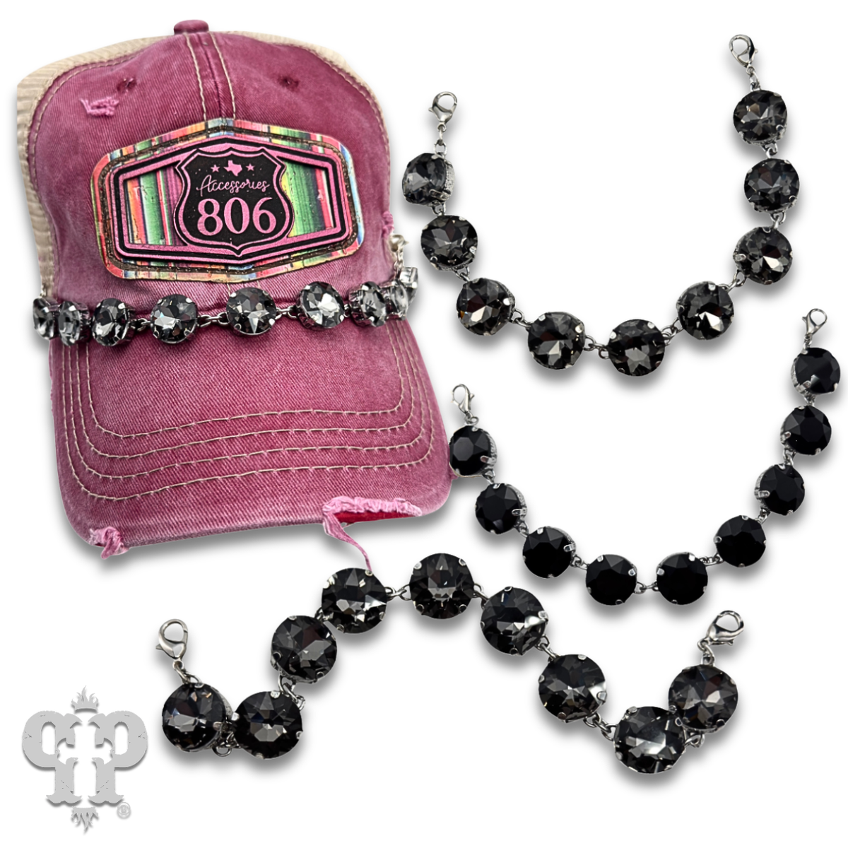Large rhinestone trucker hat chain