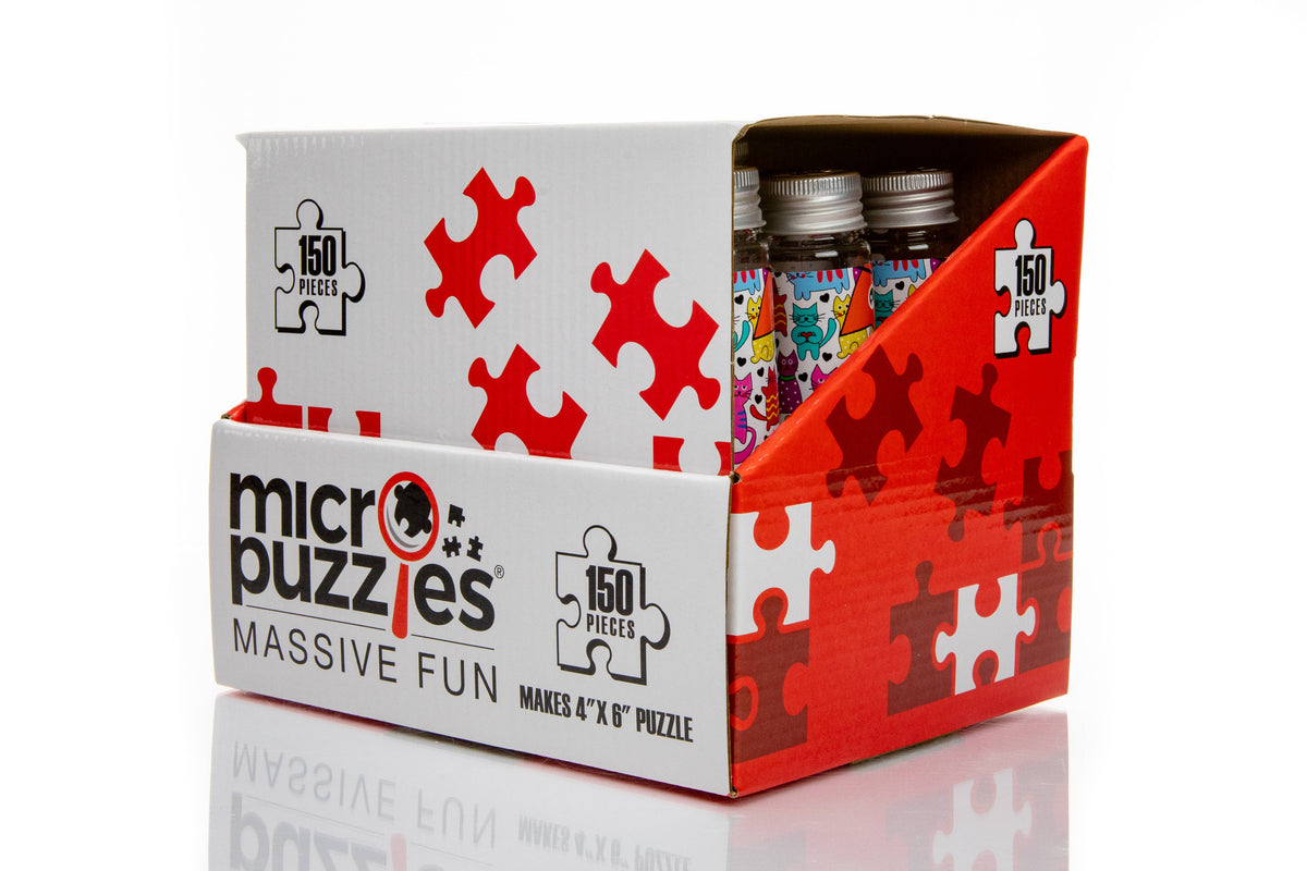 MicroPuzzles Branded Full Color Cardboard Display Holder Box