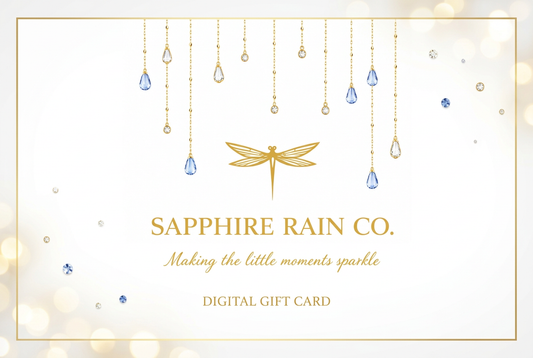 Sapphire Rain Co. logo gift card artwork
